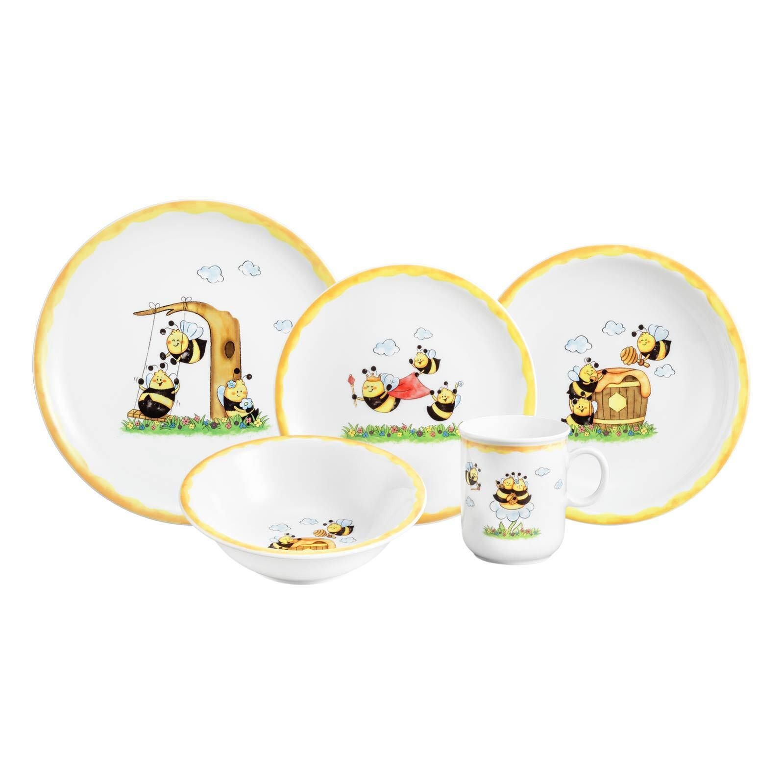 KINDERGESCHIRR SET Compact Fleißige Bienen bunt 5er Set - Multicolor, Keramik (1/1/1cm) - Seltmann Weiden