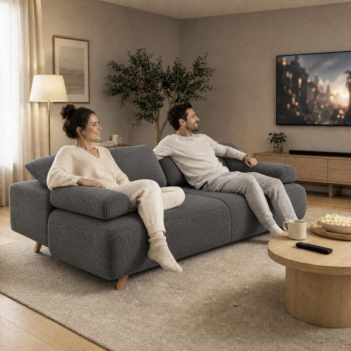 SCHLAFSOFA Grau 188.0/100.0/84.0cm - Grau, Textil (100/84/188cm)