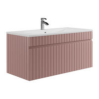 EINZELWASCHTISCH - 100 cmcm x 46 cmcm - Holz, Platte - Puderrosa - SATARA - Hellrosa, Holz (100/46/46cm) - Vente-Unique