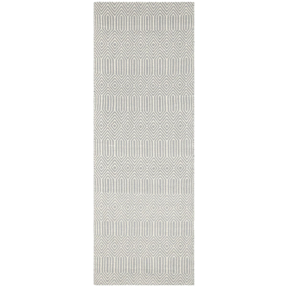 TEPPICH Moderner aus Wolle und Baumwolle SILWAN Grau 66 x 200 cm - Grau, Naturmaterialien (66/200cm) - Novatrend