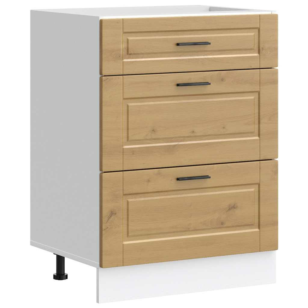 KÜCHENUNTERSCHRANK Porto Artisan-Eiche Holzwerkstoff - Braun, Holzwerkstoff (46/81.5/60cm) - vidaXL