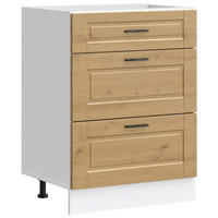 KÜCHENUNTERSCHRANK Porto Artisan-Eiche Holzwerkstoff - Braun, Holzwerkstoff (46/81.5/60cm) - vidaXL