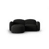 ECKSOFA links Blair aus Chenille-Stoff mischung schwarz 3 Sitzplätze - Schwarz, Textil (155/194cm) - Micadoni