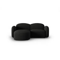 ECKSOFA links Blair aus Chenille-Stoff mischung schwarz 3 Sitzplätze - Schwarz, Textil (155/194cm) - Micadoni