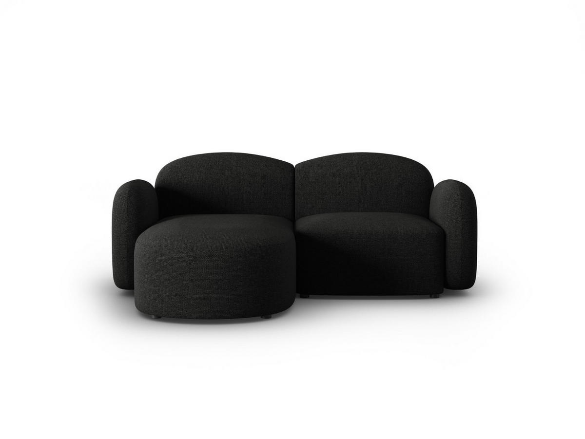ECKSOFA links Blair aus Chenille-Stoff mischung schwarz 3 Sitzplätze - Schwarz, Textil (155/194cm) - Micadoni