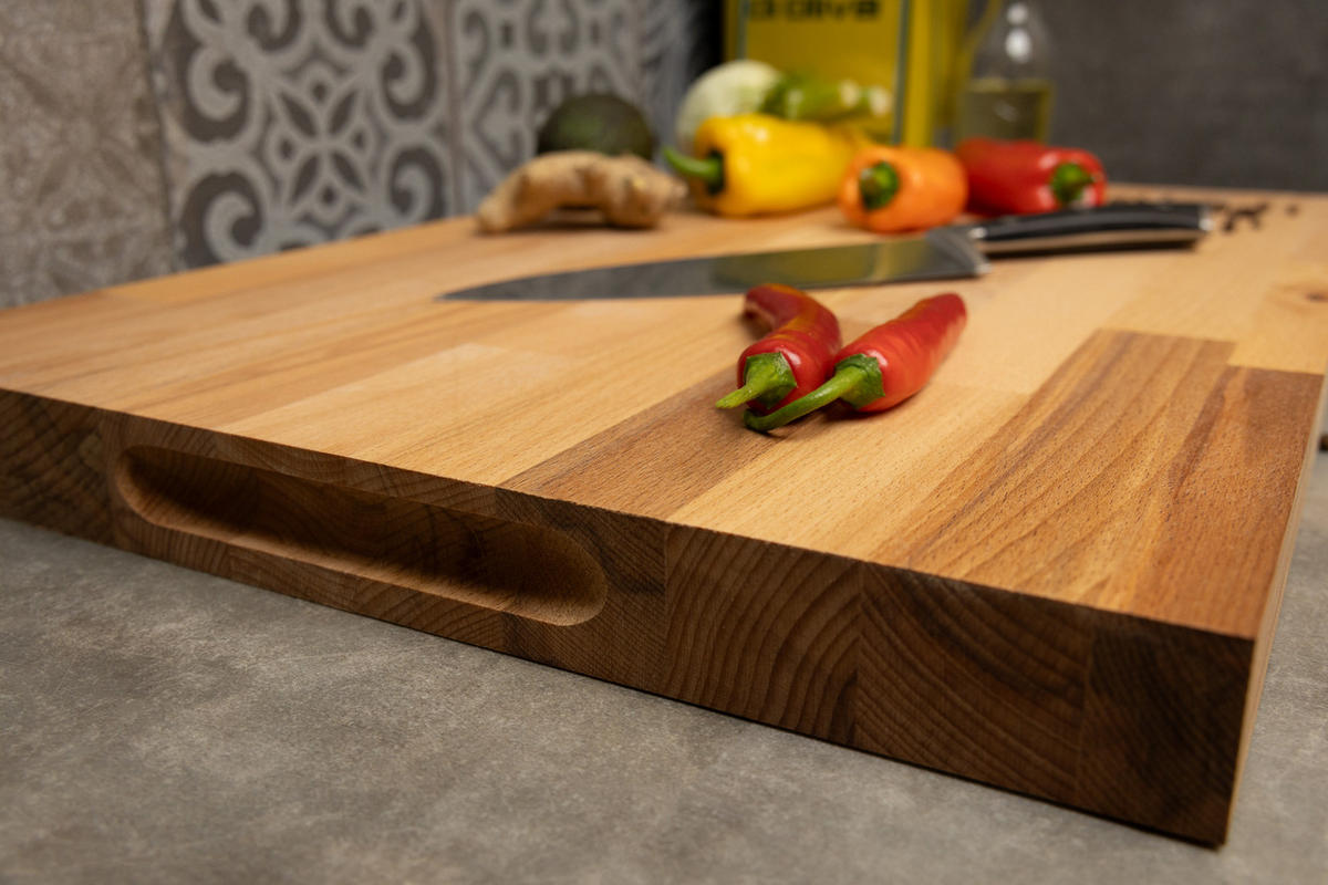 SCHNEIDEBRETT Holz - Mit Griff - Eschenholz - 60 x 40 x 4 cm - Braun, Holz (40/60cm) - Blackwell