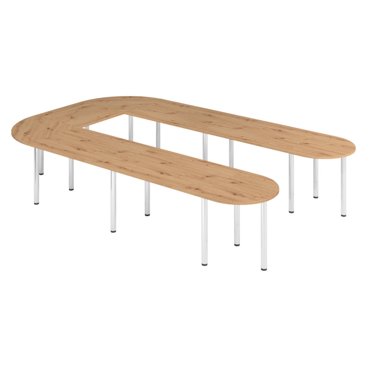 KONFERENZTISCH-SETS Serie-K 240/380/74 cm in Wildeiche - Wildeiche, Holzwerkstoff (240/380/74cm) - bümö