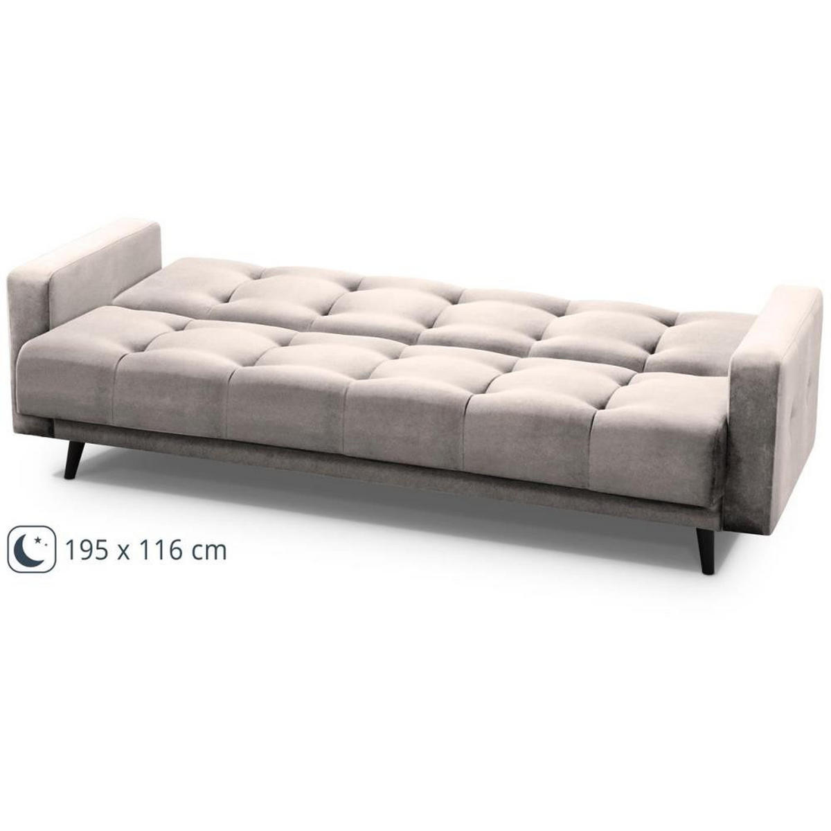 3-SITZER Schlafsofa Nancy Bis beige - Beige, Holz/Textil (220/89/93cm) - Beautysofa