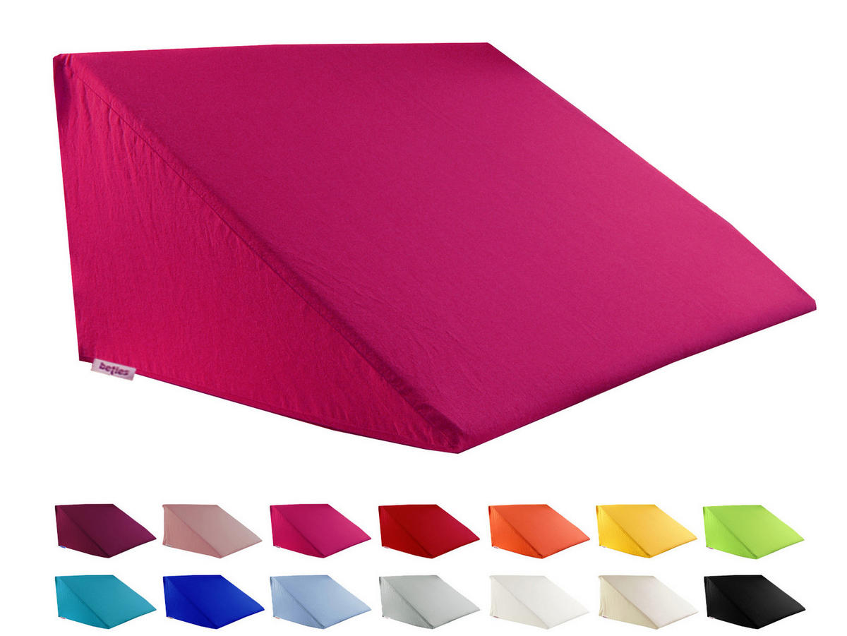 KEILKISSENBEZUG Basic 100% Baumwolle pink 62/49/30 cm - Pink, Textil (62/49cm) - beties Heimtextil