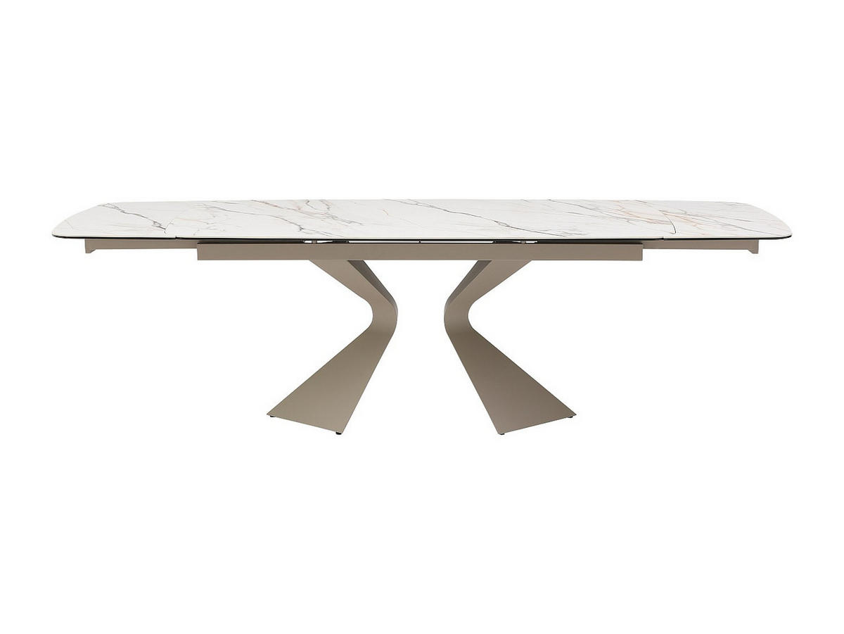 ESSTISCH - 6 Personen, 8 Personen, 10 Personen - Keramik, Glas - Taupe, Weiß - KAJARI - Taupe/Weiß, Glas/Keramik (90/220/76cm) - Vente-Unique
