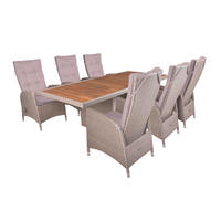 GARTEN-SITZGRUPPE Celle weidenbraun 7-teilig Gartenmöbel-Set - Braun, Holz - DELUKE