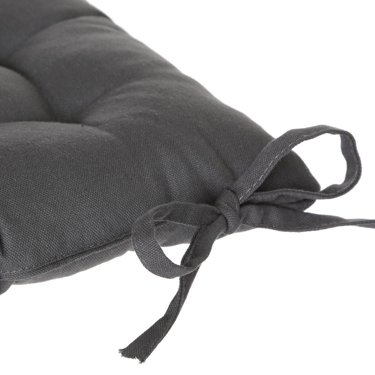 STUHLKISSEN Grau 38/38 cm - Dunkelgrau, Naturmaterialien (38cm) - Atmosphera Createur d´interieur