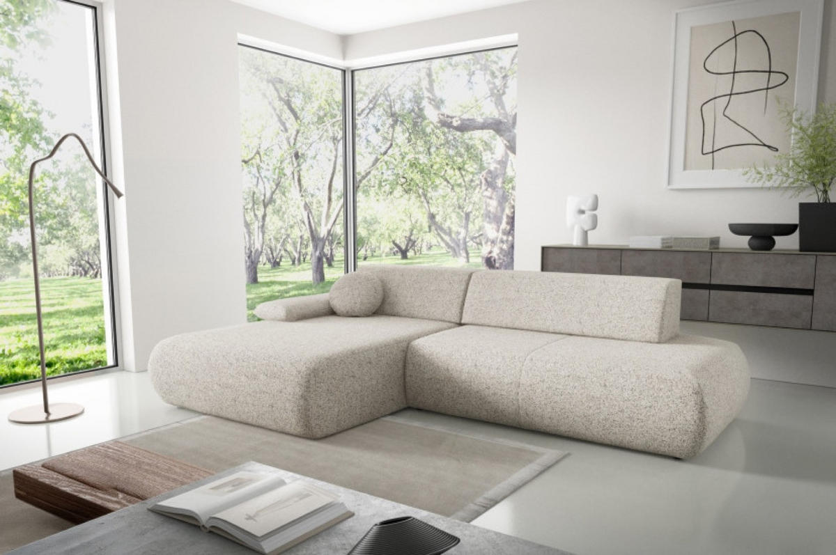ECKSOFA Beige PENTI Ausziehbar Mit Bettkasten Links - Beige, Textil (286/173.5cm) - Sepro Meble