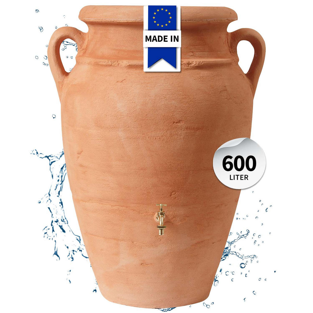 AMPHORE Regentonne 600 L, kotta - Terracotta, Kunststoff (92/142/92cm) - GARANTIA