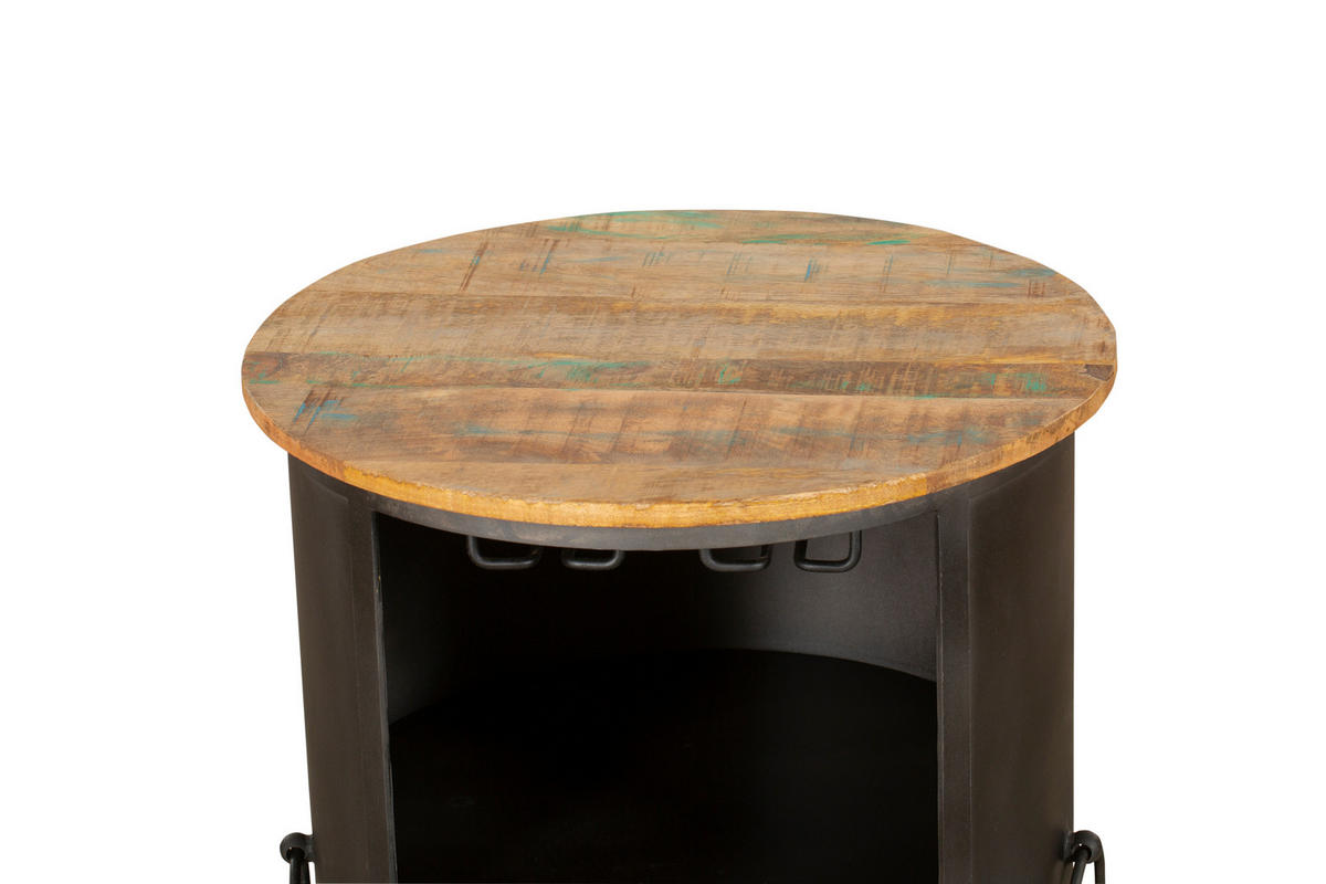 WEINBAR Magne Mangoholz Braun 85x60x60cm - Braun, Holz (60/85/60cm) - DELUKE
