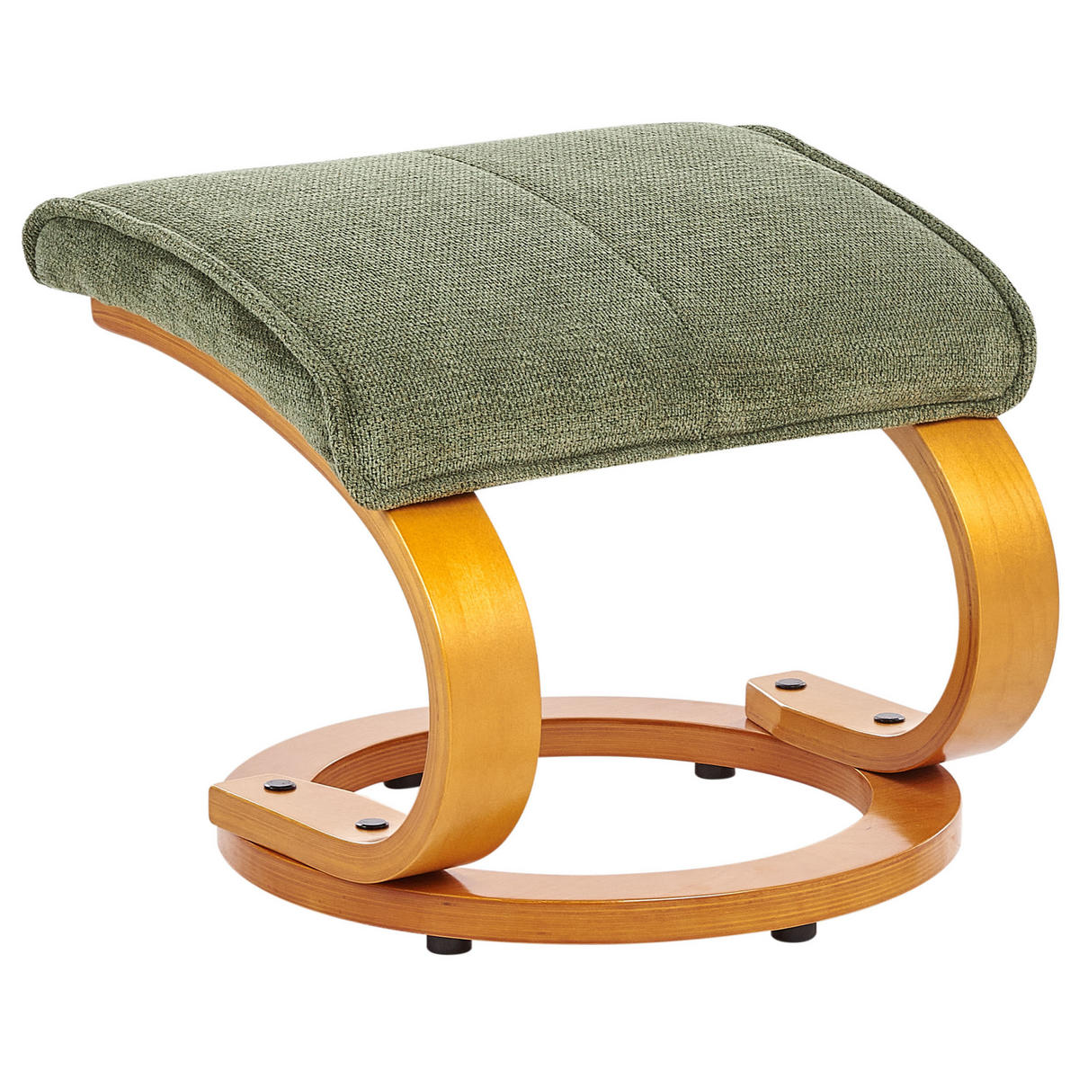 MASSAGESTUHL mit Fußstütze Stoff Grün Hero - Braun/Grün, Holz/Textil (51/102/80cm) - Beliani