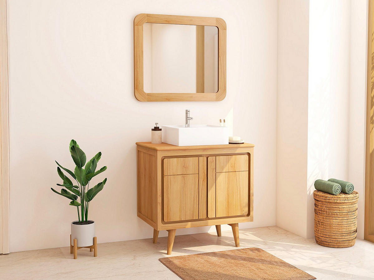 EINZELWASCHTISCH - 80 cmcm x 55 cmcm - Holz, Platte - Naturfarben Hell - BINTUNI - Naturfarben, Holz (80/80/55cm) - Vente-Unique