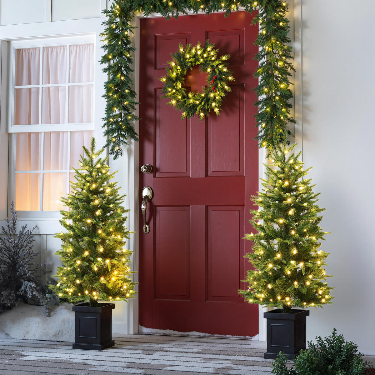 KÜNSTLICHER Weihnachtsbaum 124 cm mit Beleuchtung und 150 LEDs - Grün, Kunststoff (124cm) - Hometopia