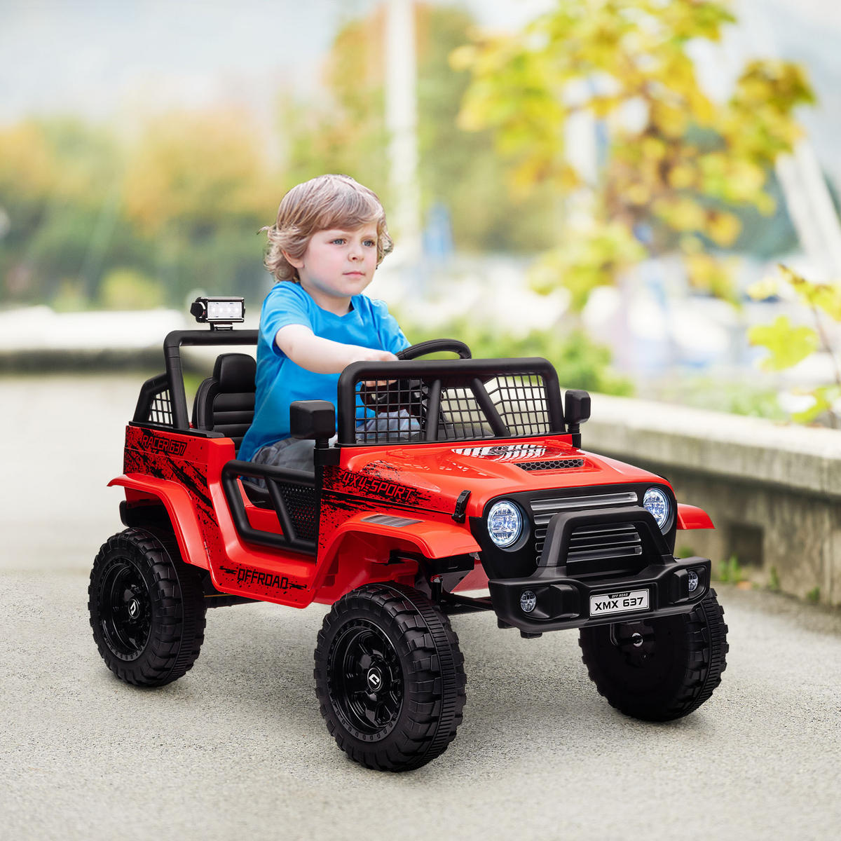 KINDER-ELEKTROAUTO DE-06187 mit sanfter Federung und Fernbedienung Rot - Rot, Kunststoff/Metall (109/67/68.5cm) - ComfortXL