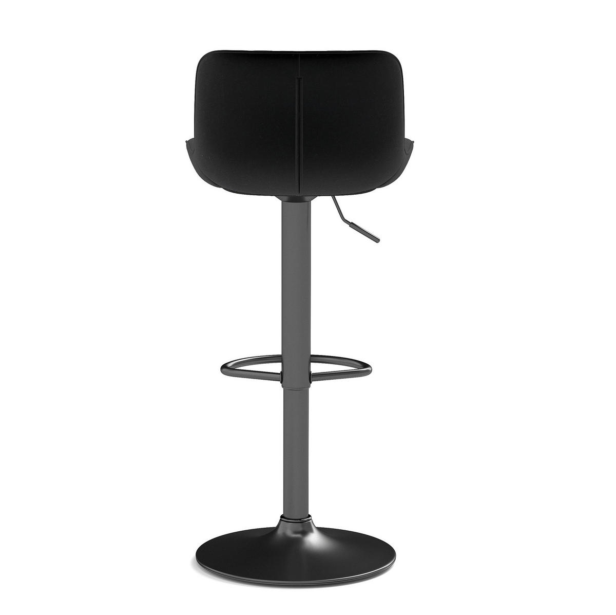 BARHOCKER höhenverstellbar 87-109 cm Samt Schwarz 4er-Set - Schwarz, Metall (46/87/47cm) - Meubliv