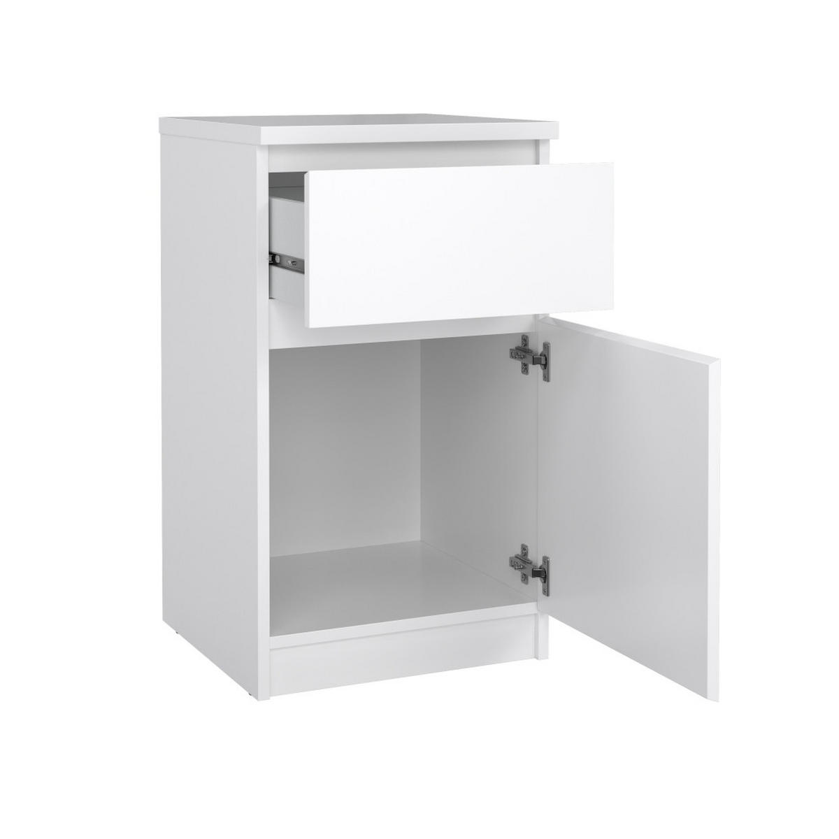 NACHTTISCH, Naia, Weiß, Holzwerkstoff / Metall, 41 x 40 x 70 cm - Weiß, Holzwerkstoff/Metall (41/70/40cm) - ebuy24