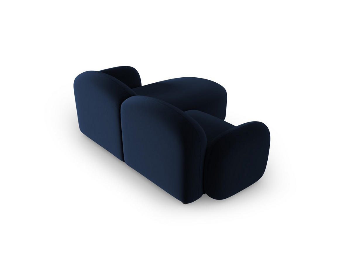 ECKSOFA links Blair aus Samt königsblau 3 Sitzplätze - Blau, Textil (155/194cm) - Micadoni