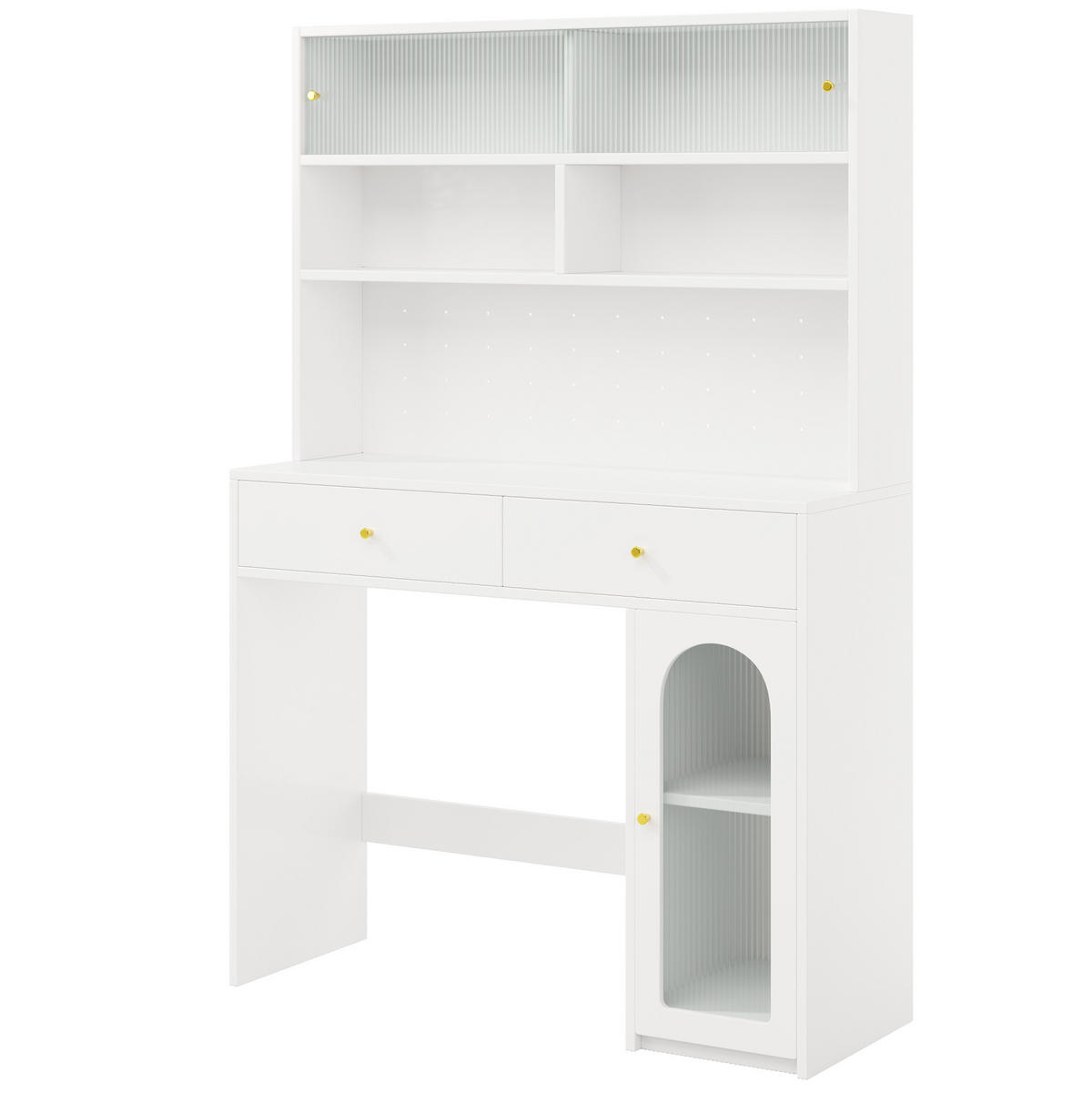 DONJI kuhinjski element, 120/45/180 cm, MDF bijela, s radnom plohom i 2 ladice - bijela, drvni materijal (120/180/45cm) - BEAOK