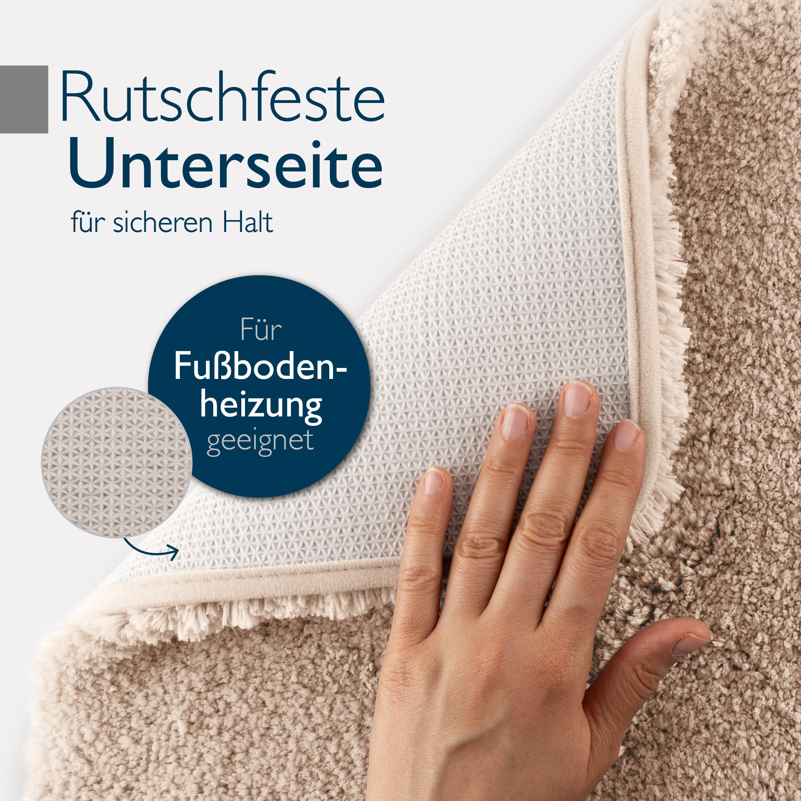 VORLEGER MATTE BeauMare FL 50/60cm Natur - Naturfarben, Textil (50/60cm) - Beautissu 