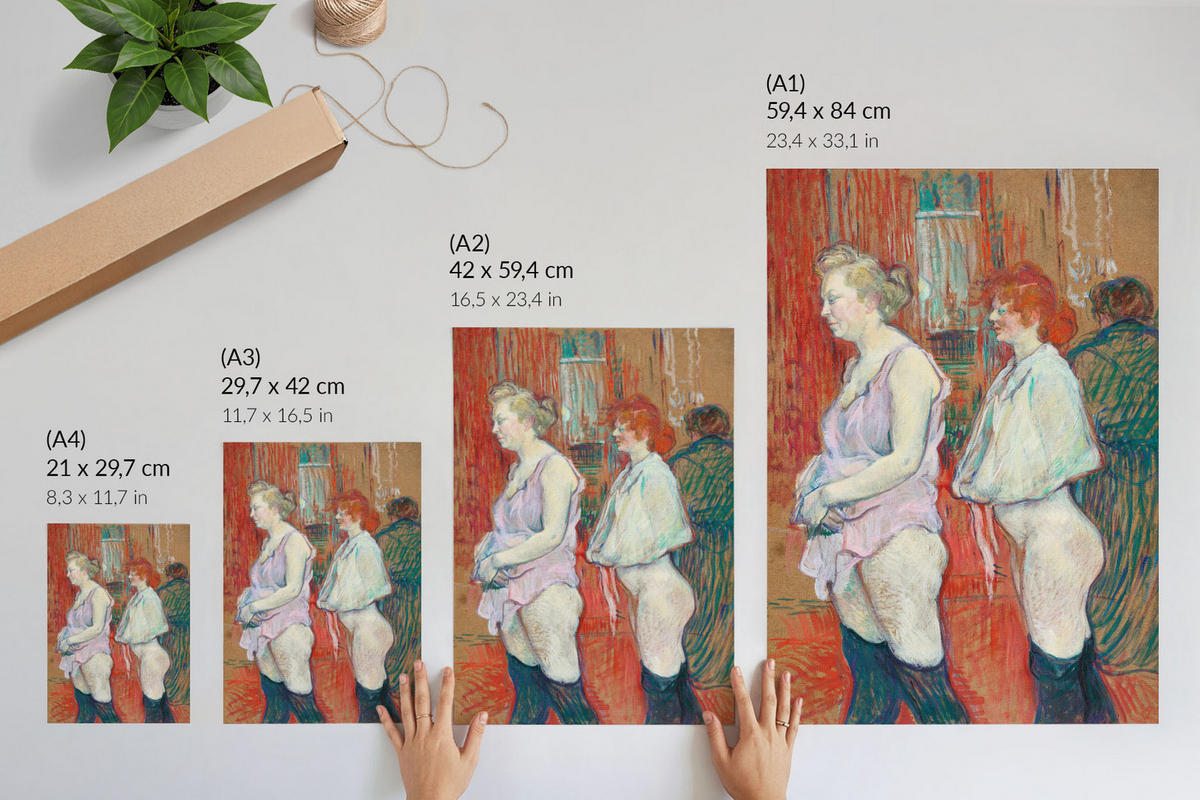 POSTER - 21x29 cm - Henri de Toulouse-Lautrec - Rue des Moulins - Rot, Textil (21/29.7/0.1cm) - TULUP