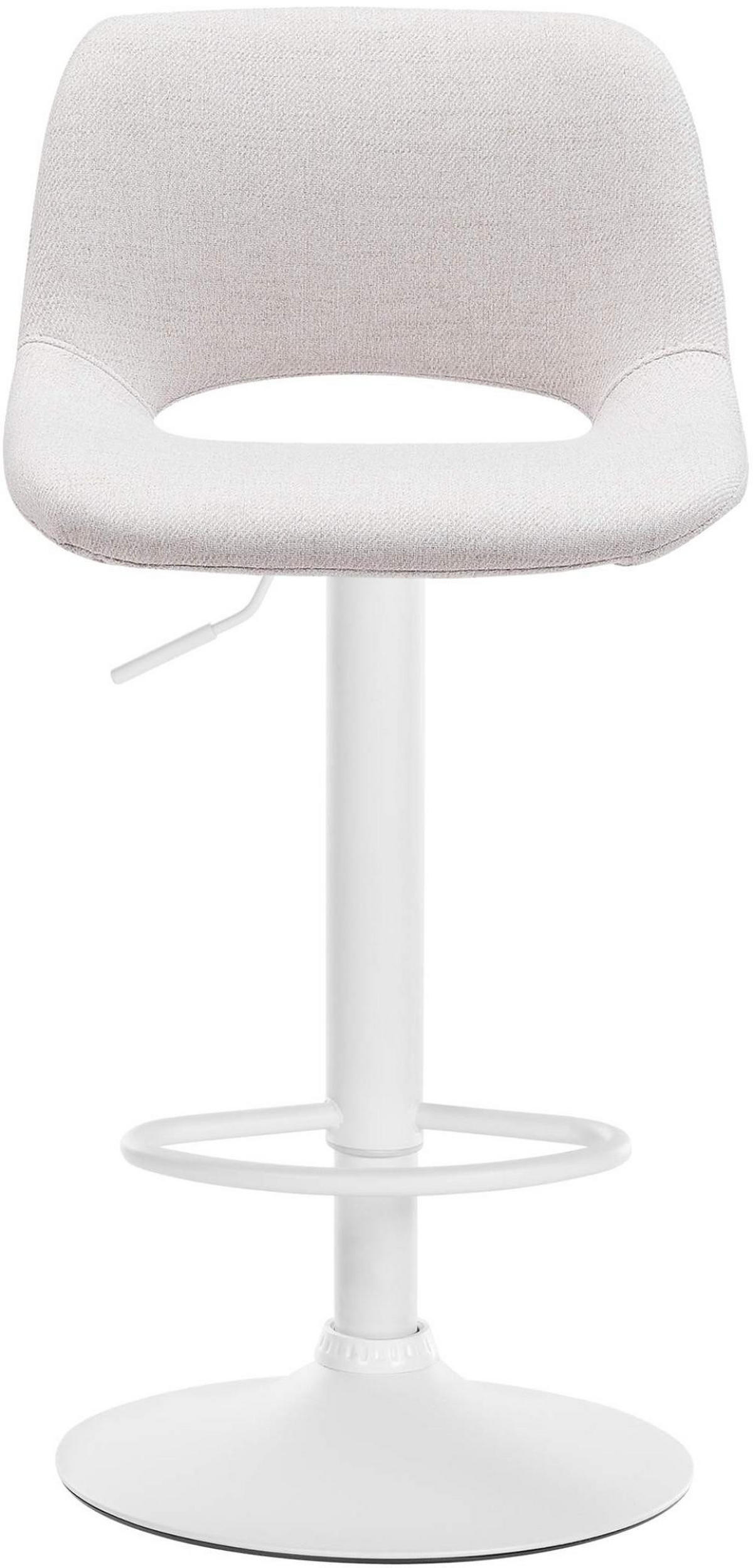 BARHOCKER 2er Set Stoff creme - Creme/Weiß, Textil/Metall (42/86/46cm) - CLP