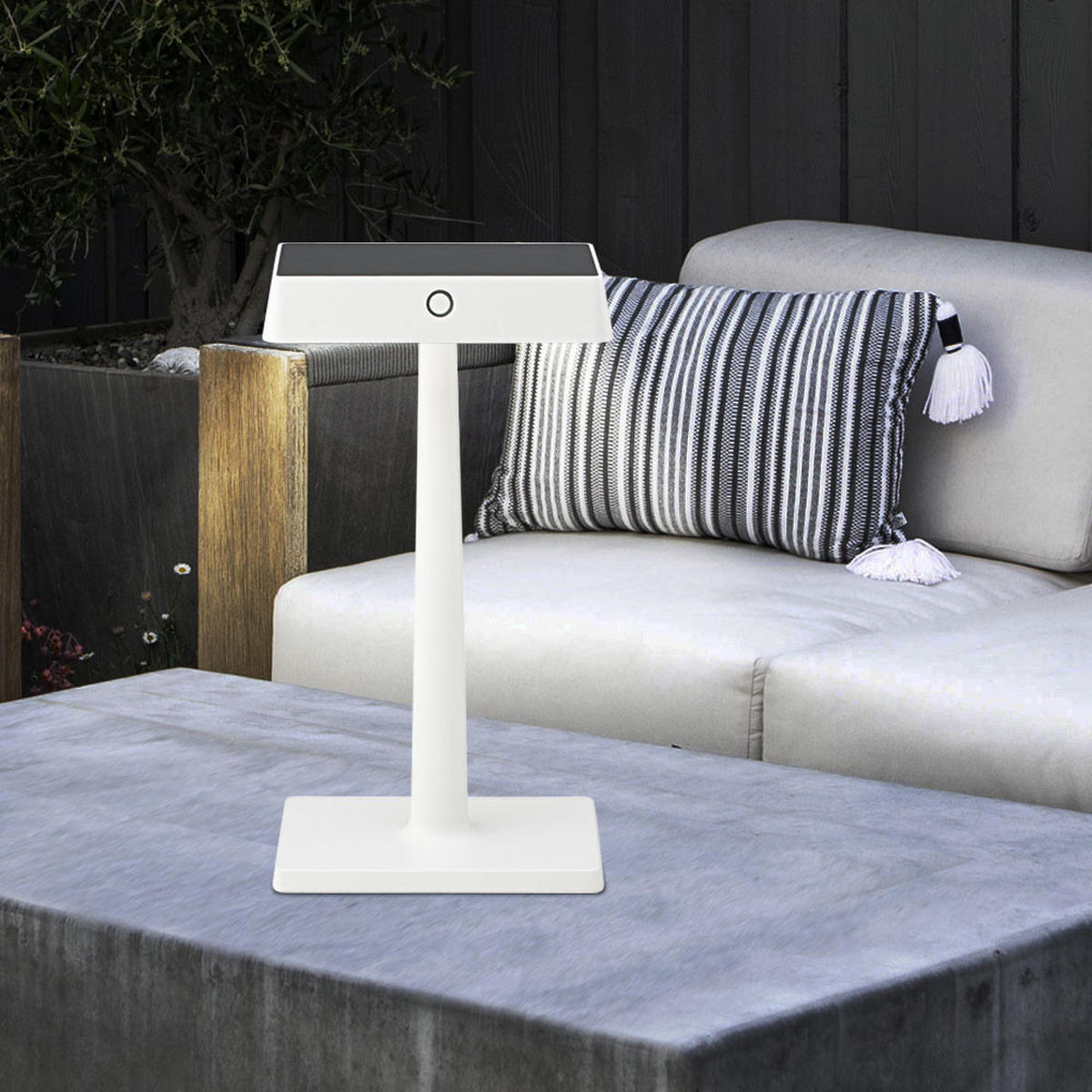 LED TISCHLEUCHTE Aluminium Weiß Kabelloses Laden - Weiß, Metall (11/17.5/33cm)