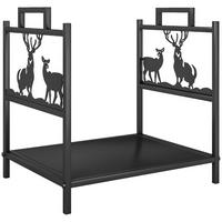 KAMINHOLZREGAL für innen 42,5 x 33,5 x 43 cm Brennholzregal Kaminholzständer - Schwarz, Metall (33.5/43/42.5cm) - Outsunny