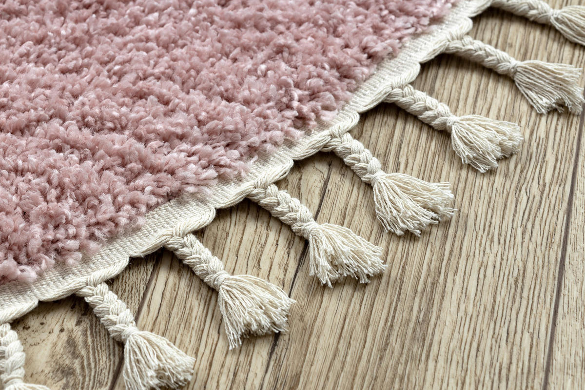 TEPPICH Berber 120 cm - Pink, Textil (120/120cm) - rugsX
