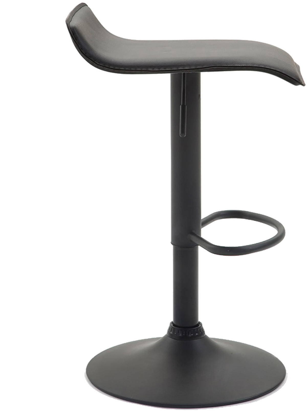 BARHOCKER Lederlook schwarz - Schwarz, Textil/Metall (36/63/39cm) - CLP