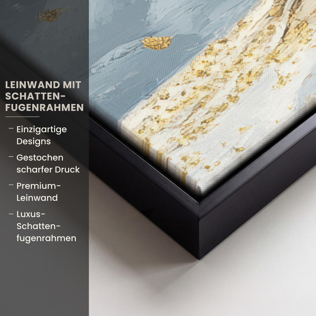 LEINWAND Bilder mit Rahmen - Baum - Winter - Baum des Lebens - Modern - Gold - 40x60 - Goldfarben, Textil (40/60cm) - MuchoWow