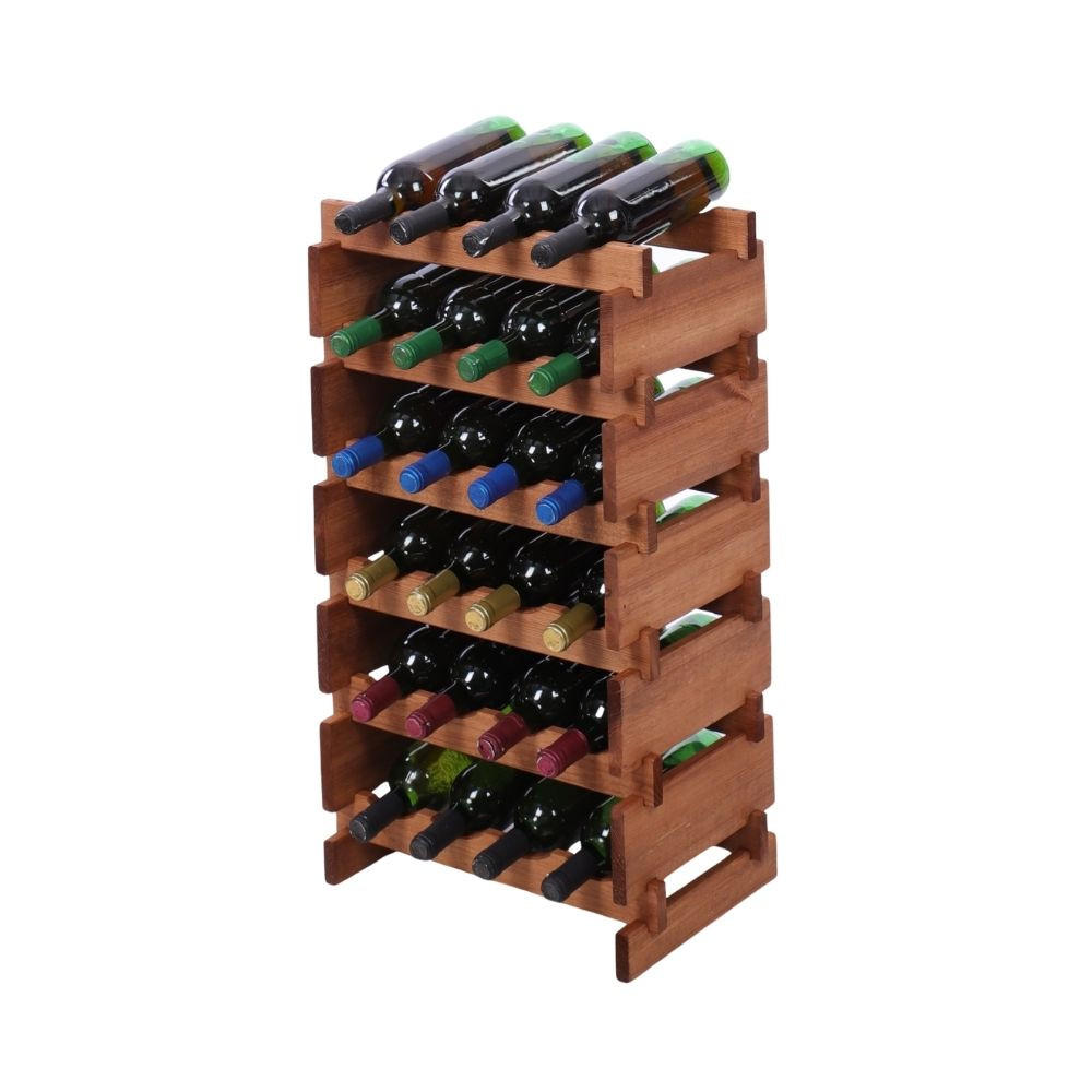 WEINREGAL VINOTECA FLEX PRO HxBxT 79x46x28cm 24 Flaschen auf 6 Ebenen Braun geölt - Braun, Holz (46/79/28cm) - PROREGAL