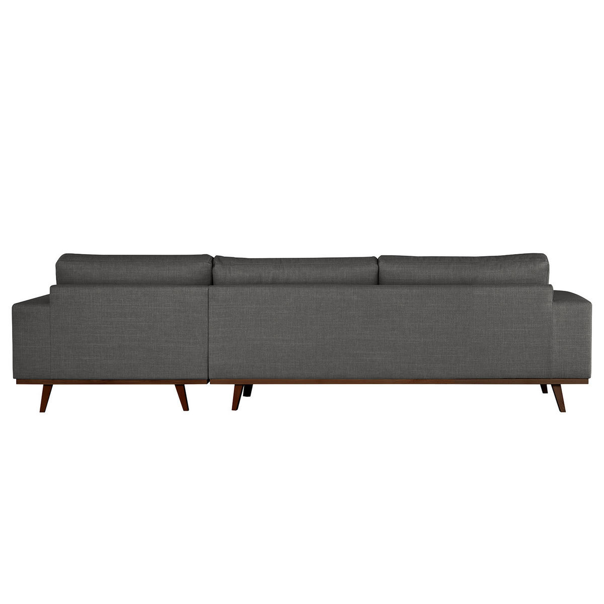 ECKSOFA mit Longchair - Dunkelgrau/Buchefarben, Buchenholz/Textil (281/153cm) - home24