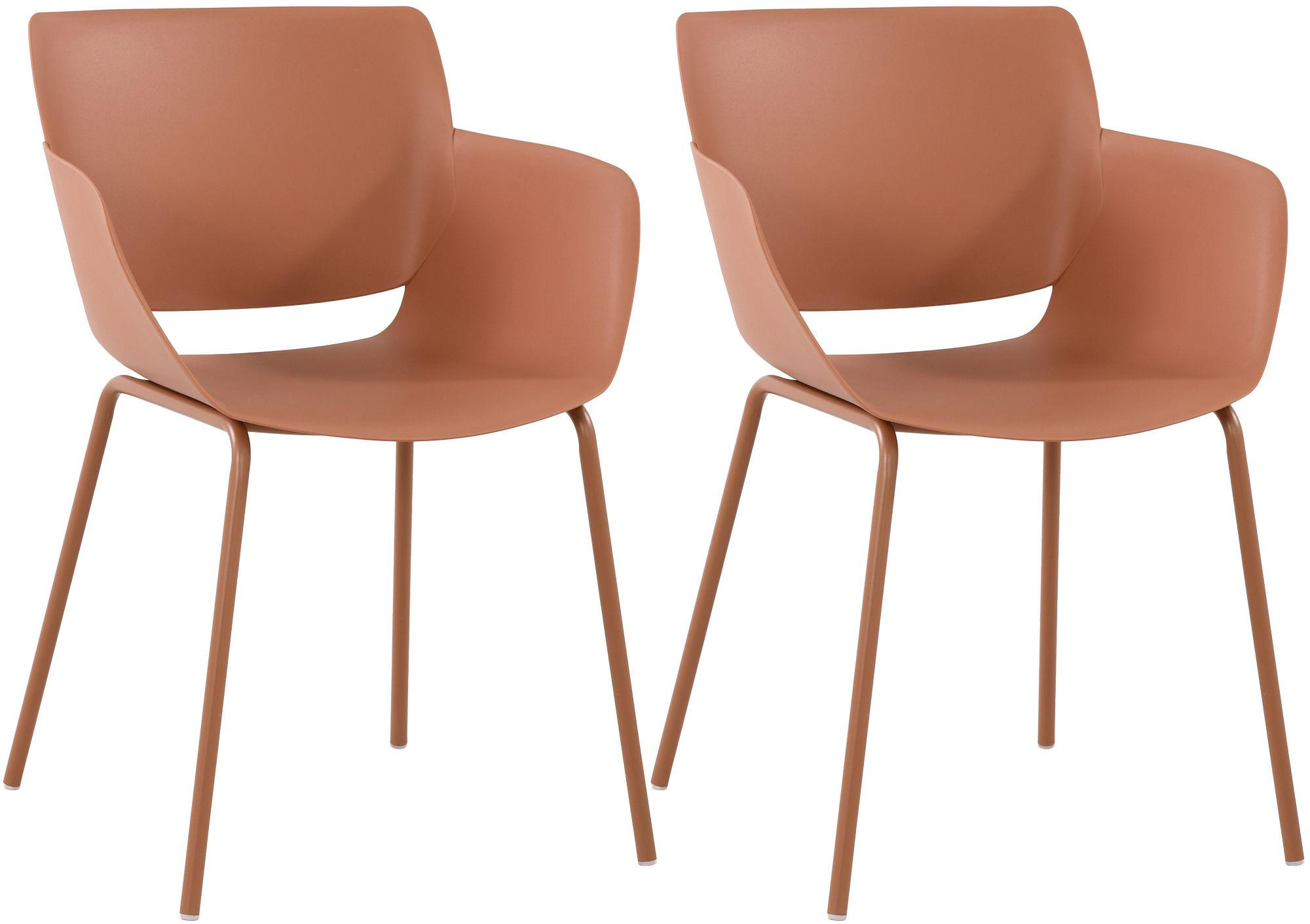 STUHL 2 Kunststoff Terracotta - Terracotta, Kunststoff/Metall (58/80/54cm) - CLP