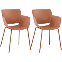 STUHL 2 Kunststoff Terracotta - Terracotta, Kunststoff/Metall (58/80/54cm) - CLP