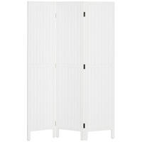 PARAVENT 3-tlg DE-14378 faltbar mit Holzlamellen Weiß - Weiß, Holz (120/170/1.8cm) - ComfortXL