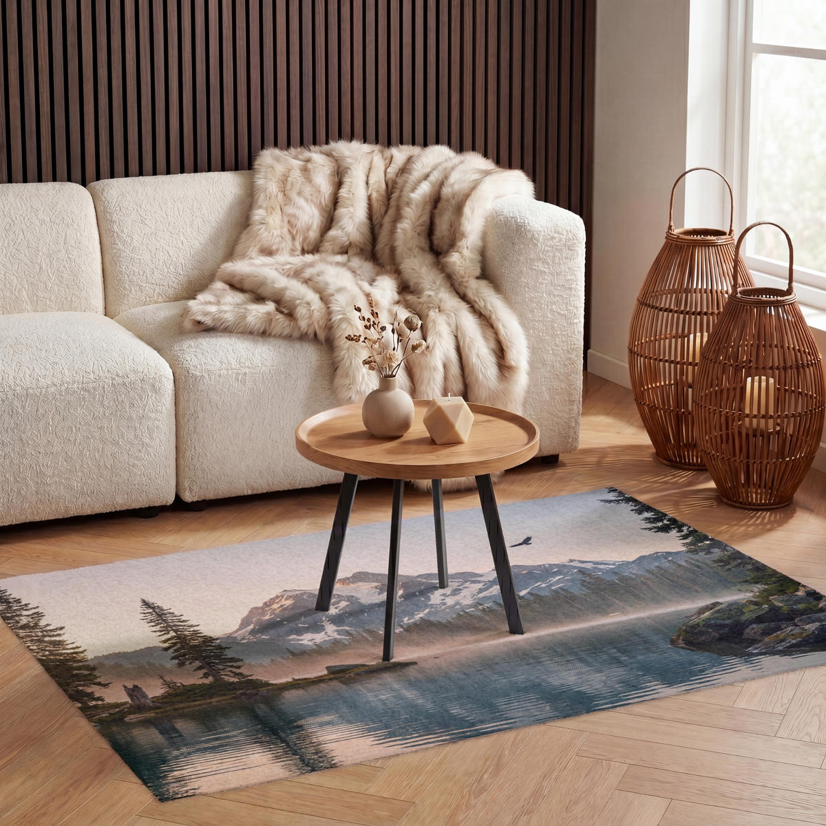 KOBERCE - Hory - Voda - Stromy - 120x80 cm - viacfarebná, textil/plast (120/0.4cm) - OnlyWow