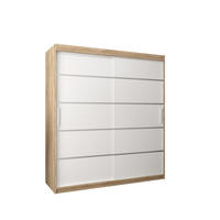 SCHWEBETÜRENSCHRANK 200/180/62 2-türig - Silberfarben/Weiß, Holz/Kunststoff (180/200/62cm) - Abiks Möbel