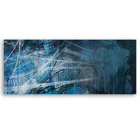 WANDBILD gesicht einer frau abstrakt - Blau, Textil (90/30cm) - Feeby