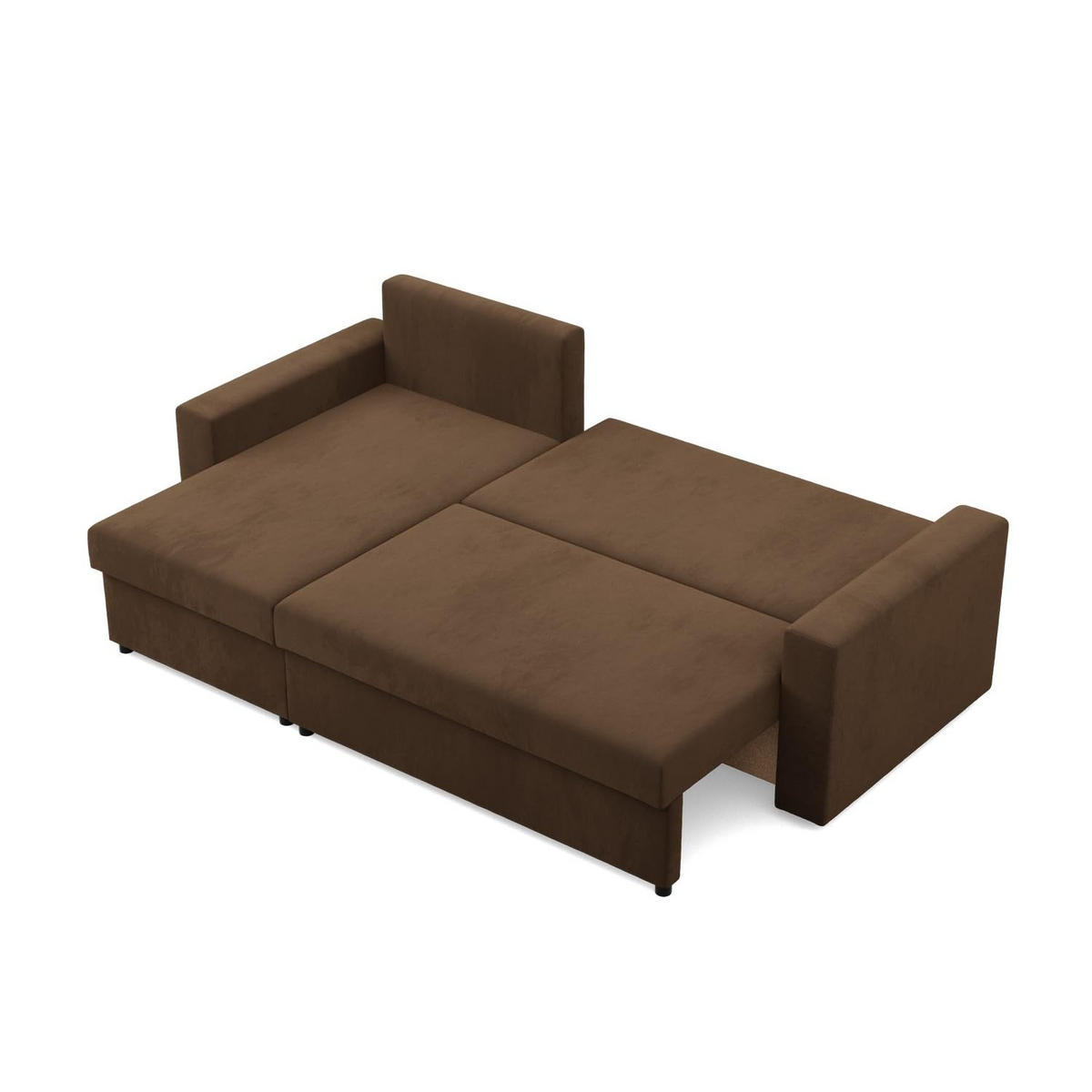 ECKSOFA MIT SCHLAFFUNKTION NEO, Dunkelbraun - Braun, Textil (231/140cm) - Mebligo