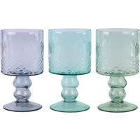 WINDLICHTER Aqua 3er-Set - Blau, Glas (10/20/10cm) - FURNARO