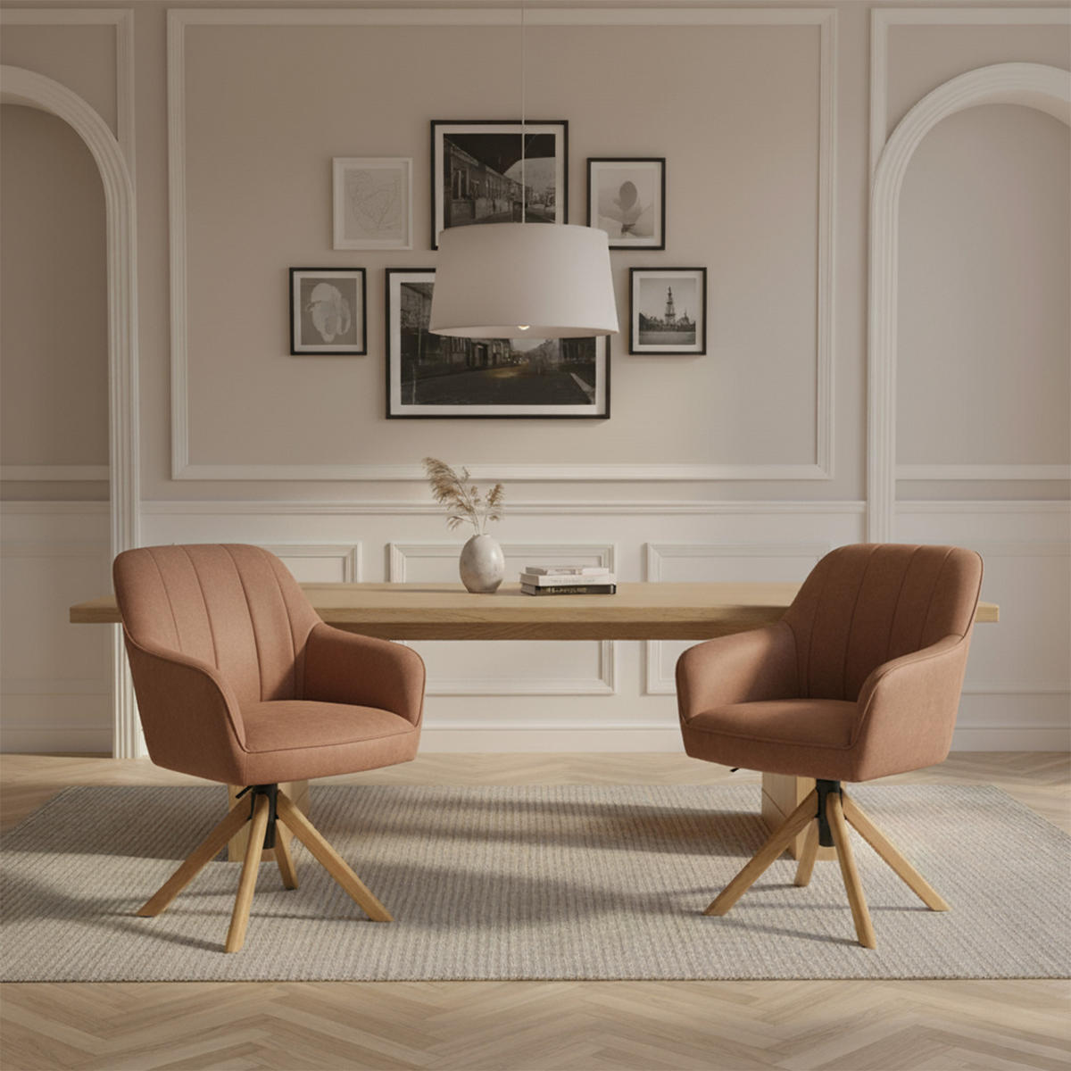 BÜROSTUHL Mika-Jaro - Honigeiche/Braun, Eichenholz/Holz (60/88/65cm) - DUBI Möbel
