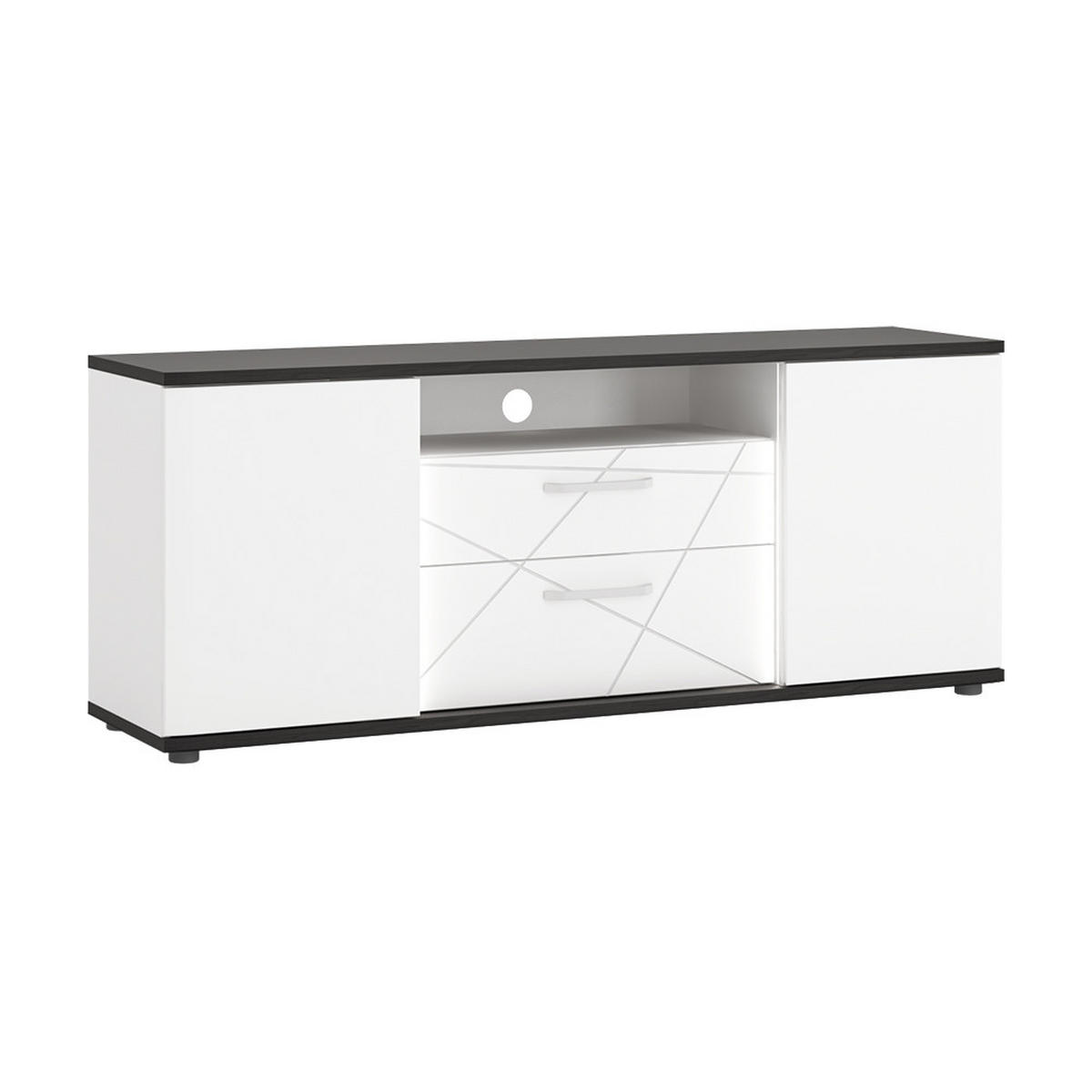WOHNZIMMER-SET 4-TLG. Visalia-129 - Weiß, Holzwerkstoff (360/200/40cm) - Lomado