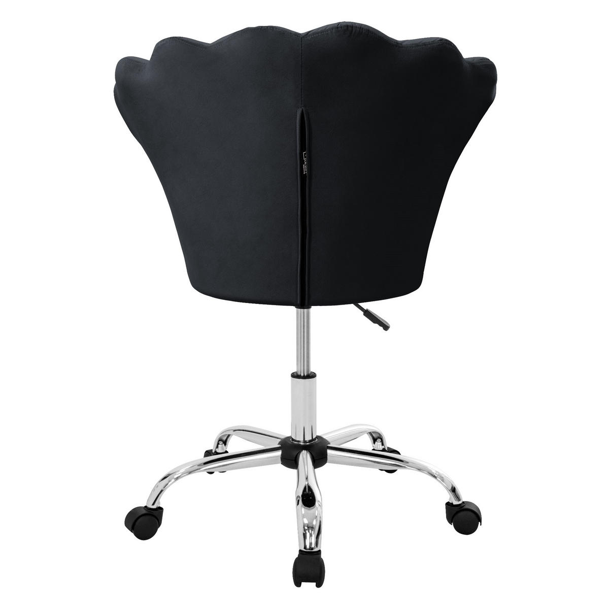 DREHSTUHL Kunstfell Schwarz - Schwarz, Metall (68/90/68cm) - ML-DESIGN