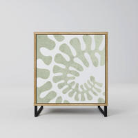SIDEBOARD HELIX DANCE, Eichefarben, 57,5x42x67,5 cm, Schwarze Metall-Rahmenfüße - Eichefarben/Multicolor, Holzwerkstoff/Metall (57.5/67.5/42cm) - SpaceRebels
