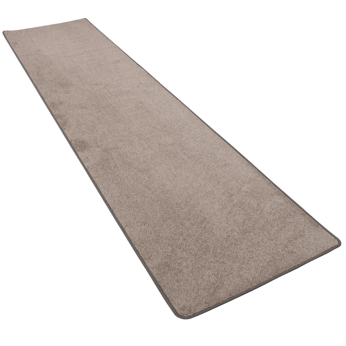 TREND VELOURS LÄUFER TEPPICH JOY - Taupe, Textil (80/200cm) - Snapstyle